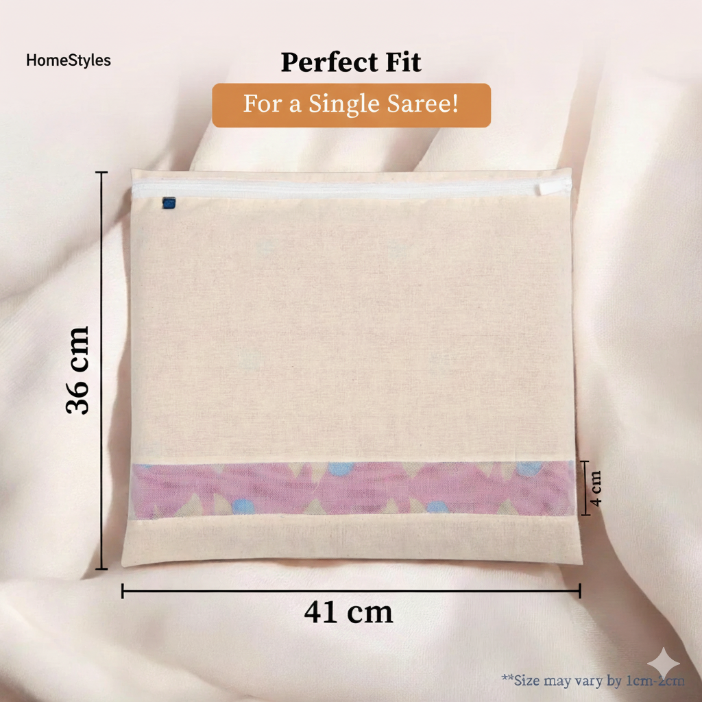 Premium Cotton Sarees Cover With Zip