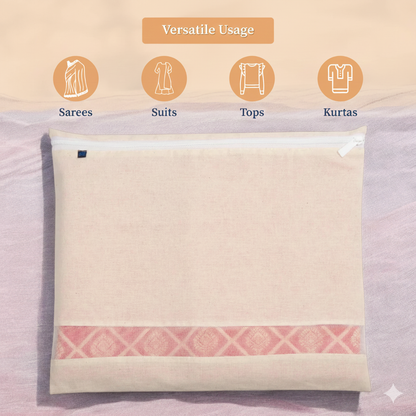 Premium Cotton Sarees Cover With Zip